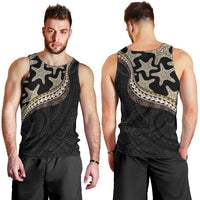 Beige Polynesian Starfish Unique Pattern Men Tank Top