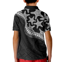 Monotone Polynesian Starfish Unique Pattern Kid Polo Shirt