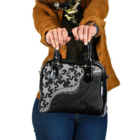 Monotone Polynesian Starfish Unique Pattern Shoulder Handbag