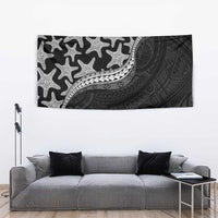 Monotone Polynesian Starfish Unique Pattern Tapestry