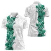 Hawaii Tropical Leaves Women Polo Shirt Polynesian Pattern