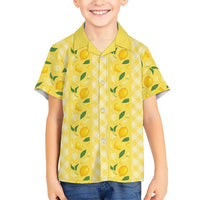 Hawaii Lemon Palaka Family Matching Summer Maxi Dress and Hawaiian Shirt Striped Stylized