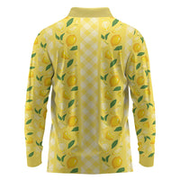 Hawaii Lemon Palaka Long Sleeve Polo Shirt Striped Stylized