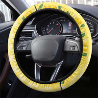 Hawaii Lemon Palaka Steering Wheel Cover Striped Stylized
