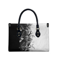 Hawaii Tropical Plant Monochrome Leather Bag Vibrant Polynesian Pattern