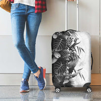Hawaii Tropical Plant Monochrome Luggage Cover Vibrant Polynesian Pattern
