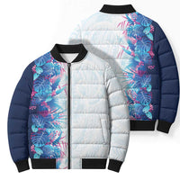 Hawaii Tropical Plant UliUli Bomber Puffer Jacket Vibrant Polynesian Pattern