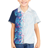 Hawaii Tropical Plant UliUli Family Matching Summer Maxi Dress and Hawaiian Shirt Vibrant Polynesian Pattern