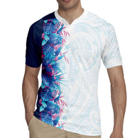 Hawaii Tropical Plant UliUli Rugby Jersey Vibrant Polynesian Pattern