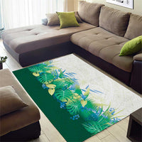 Hawaii Tropical Plant Omaomao Area Rug Vibrant Polynesian Pattern