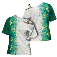 Hawaii Tropical Plant Omaomao Cross Shoulder Shirt Vibrant Polynesian Pattern