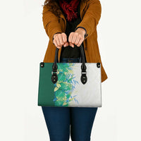 Hawaii Tropical Plant Omaomao Leather Bag Vibrant Polynesian Pattern