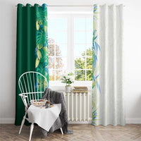 Hawaii Tropical Plant Omaomao Window Curtain Vibrant Polynesian Pattern