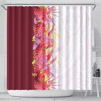 Hawaii Tropical Plant Akala Shower Curtain Vibrant Polynesian Pattern