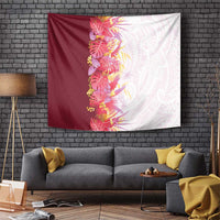 Hawaii Tropical Plant Akala Tapestry Vibrant Polynesian Pattern
