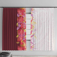 Hawaii Tropical Plant Akala Window Curtain Vibrant Polynesian Pattern