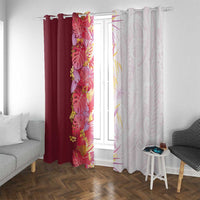 Hawaii Tropical Plant Akala Window Curtain Vibrant Polynesian Pattern