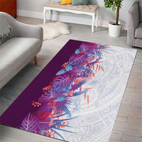 Hawaii Tropical Plant Poni Area Rug Vibrant Polynesian Pattern