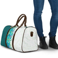 Hawaii Tropical Plant Teal Travel Bag Vibrant Polynesian Pattern