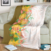 Hawaii Tropical Plant Lenalena Blanket Vibrant Polynesian Pattern