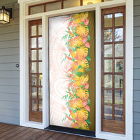 Hawaii Tropical Plant Lenalena Door Cover Vibrant Polynesian Pattern