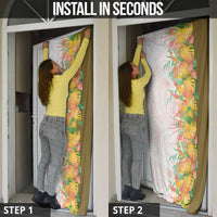 Hawaii Tropical Plant Lenalena Door Cover Vibrant Polynesian Pattern
