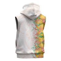 Hawaii Tropical Plant Lenalena Sleeveless Zip Hoodie Vibrant Polynesian Pattern