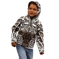 Personalised Maori Kati Mamoe Kid Hoodie Silver Fern Kowhaiwhai Art LT01 - Polynesian Pride