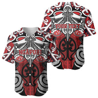 Personalised Maori Ngapuhi Baseball Jersey Silver Fern Kowhaiwhai Art