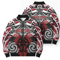 Personalised Maori Ngapuhi Bomber Puffer Jacket Silver Fern Kowhaiwhai Art