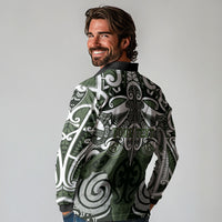 Personalised Maori Ngati Awa Long Sleeve Polo Shirt Silver Fern Kowhaiwhai Art