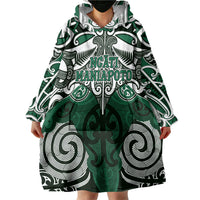 Personalised Maori Ngati Maniapoto Wearable Blanket Hoodie Silver Fern Kowhaiwhai Art LT01 - Polynesian Pride
