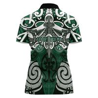 Personalised Maori Ngati Maniapoto Women Polo Shirt Silver Fern Kowhaiwhai Art