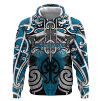 Personalised Maori Ngati Porou Hoodie Silver Fern Kowhaiwhai Art