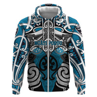 Personalised Maori Ngati Porou Hoodie Silver Fern Kowhaiwhai Art