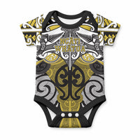 Personalised Maori Ngati Whatua Baby Onesie Silver Fern Kowhaiwhai Art