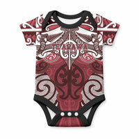 Personalised Maori Te Arawa Baby Onesie Silver Fern Kowhaiwhai Art