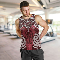 Personalised Maori Te Arawa Men Tank Top Silver Fern Kowhaiwhai Art