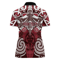 Personalised Maori Te Arawa Women Polo Shirt Silver Fern Kowhaiwhai Art