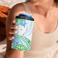 Kia Ora Maori New Zealand Pastel 4 in 1 Can Cooler Tumbler Sun Ta Moko Aqua Green Version