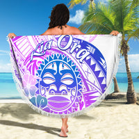 Kia Ora Maori New Zealand Pastel Beach Blanket Sun Ta Moko Lilac Version LT01 - Polynesian Pride