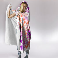 Kia Ora Maori New Zealand Pastel Hooded Blanket Sun Ta Moko Sunset Version LT01 - Polynesian Pride