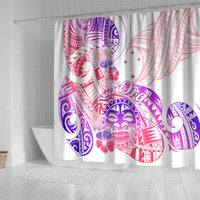 Kia Ora Maori New Zealand Pastel Shower Curtain Sun Ta Moko Sweet Version LT01 - Polynesian Pride