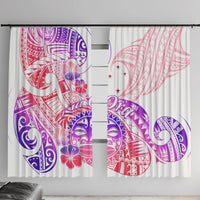 Kia Ora Maori New Zealand Pastel Window Curtain Sun Ta Moko Sweet Version LT01 With Hooks Pink - Polynesian Pride