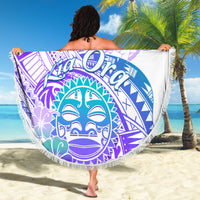 Kia Ora Maori New Zealand Pastel Beach Blanket Sun Ta Moko Violet Version LT01 - Polynesian Pride