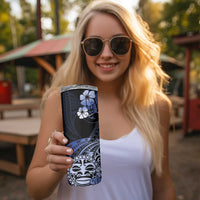 Aotearoa Kia Ora New Zealand Ta Moko Blue Version Skinny Tumbler