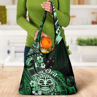 Aotearoa Kia Ora New Zealand Ta Moko Green Version Grocery Bag
