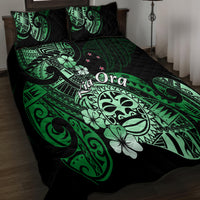 Aotearoa Kia Ora New Zealand Ta Moko Green Version Quilt Bed Set LT01 - Polynesian Pride