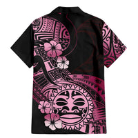 Aotearoa Kia Ora New Zealand Ta Moko Pink Version Family Matching Mermaid Dress and Hawaiian Shirt LT01 - Polynesian Pride