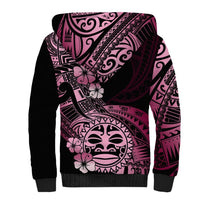 Aotearoa Kia Ora New Zealand Ta Moko Pink Version Sherpa Hoodie LT01 - Polynesian Pride
